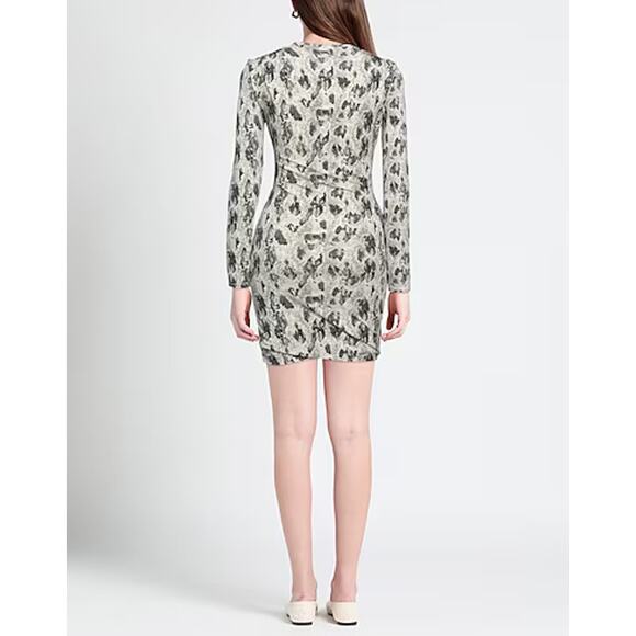 Rag & Bone Snake Print Poppy Draped Mini Dress Black & Gray Size Small - Picture 8 of 8